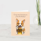 Carte d'Anniversaire Corgi-rific mignonne (Devant)