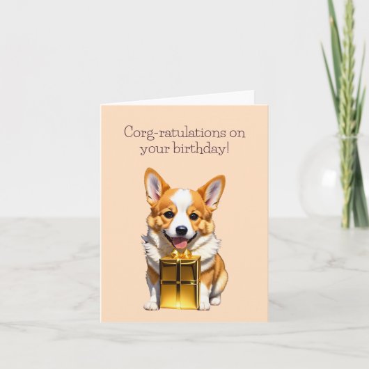 Carte d'Anniversaire Corgi-rific mignonne (Devant)