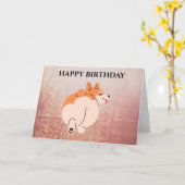 CARTE D'ANNIVERSAIRE CORGI. Texte modifiable. (Fleur jaune)