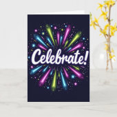 Carte d'anniversaire Cosmic Burst (Fleur jaune)