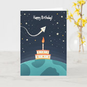 Carte d'anniversaire Cosmic Cake (Fleur jaune)