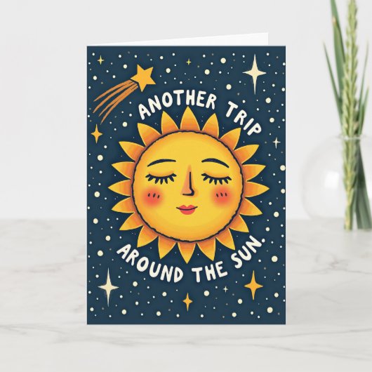Carte d'anniversaire cosmique douce (Devant)