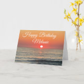 Carte d'anniversaire côtière coucher de soleil Ora (Fleur jaune)
