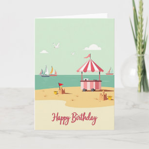 Carte d'anniversaire côtière douce