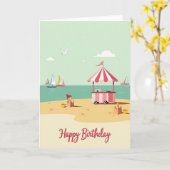 Carte d'anniversaire côtière douce (Fleur jaune)