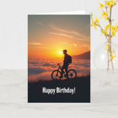 Carte d'anniversaire Coucher de soleil Aventure (Fleur jaune)