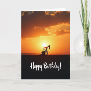 Carte d'anniversaire Coucher de soleil enflammé