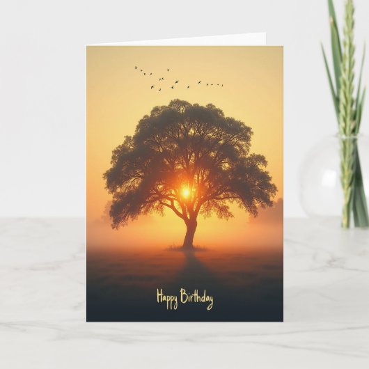 Carte d'anniversaire Coucher de soleil paisible (Devant)