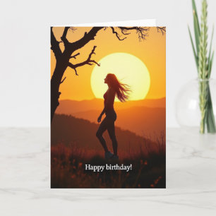 Carte d'anniversaire Coucher de soleil serein