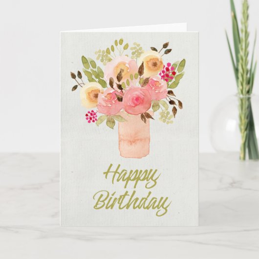 Carte d'Anniversaire Couleur de Pêche (Devant)