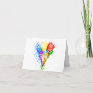 Carte d'anniversaire couleur eau