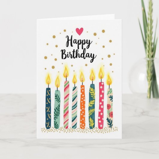 Carte d'anniversaire couleur vibrante (Devant)