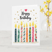 Carte d'anniversaire couleur vibrante (Fleur jaune)