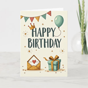 Carte d'anniversaire couronne