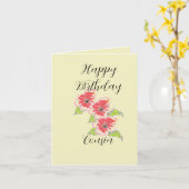 Carte d'anniversaire : Cousin (Fleur jaune)