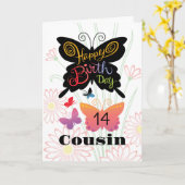 Carte d'anniversaire Cousin (Fleur jaune)