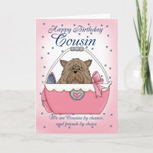 Carte d'anniversaire Cousin - jolie marionnette ma