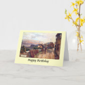 Carte d'anniversaire - Coverack, Cornwall (Fleur jaune)