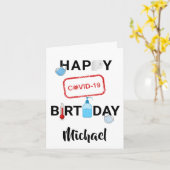 Carte d'anniversaire Covid (Fleur jaune)