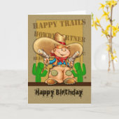 Carte d'anniversaire Cowboy - Anniversaire Rootin' (Fleur jaune)