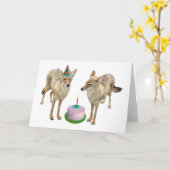 Carte d'anniversaire Coyotes (Fleur jaune)