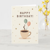 Carte d'anniversaire Cozy Cup (Fleur jaune)