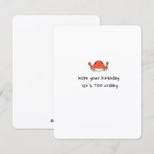 Carte d'anniversaire Crabe Mignon (Devant / Derrière)