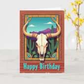 Carte d'anniversaire Crâne du désert (Fleur jaune)