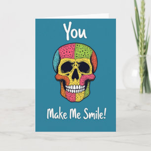 Carte d'anniversaire crâne fantaisiste