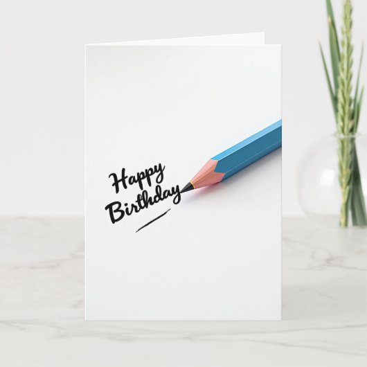 Carte d'anniversaire Crayon Bleu (Devant)