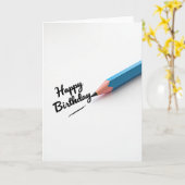 Carte d'anniversaire Crayon Bleu (Fleur jaune)