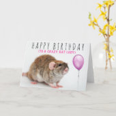Carte d'anniversaire Crazy Rat Lady (Fleur jaune)