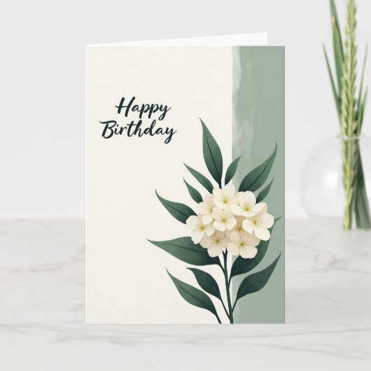 Carte d'anniversaire Cream Leaf (Devant)