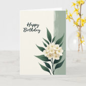 Carte d'anniversaire Cream Leaf (Fleur jaune)