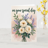Carte d'anniversaire Creamy Bloom (Fleur jaune)
