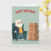 Carte d'anniversaire Créature Douillette (Fleur jaune)