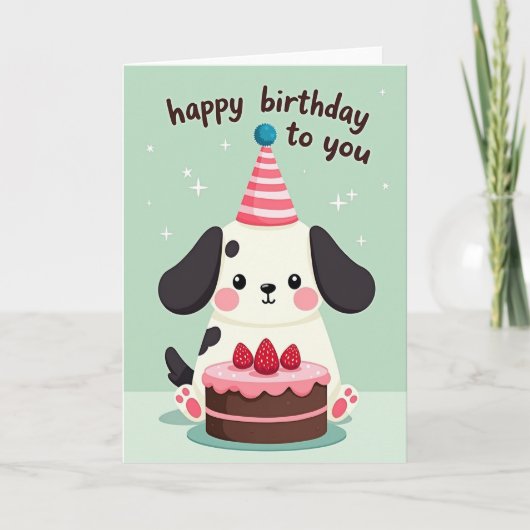 Carte d'anniversaire Créature Gâteau (Devant)