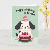 Carte d'anniversaire Créature Gâteau (Fleur jaune)