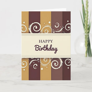 Carte d'anniversaire crème encadrée