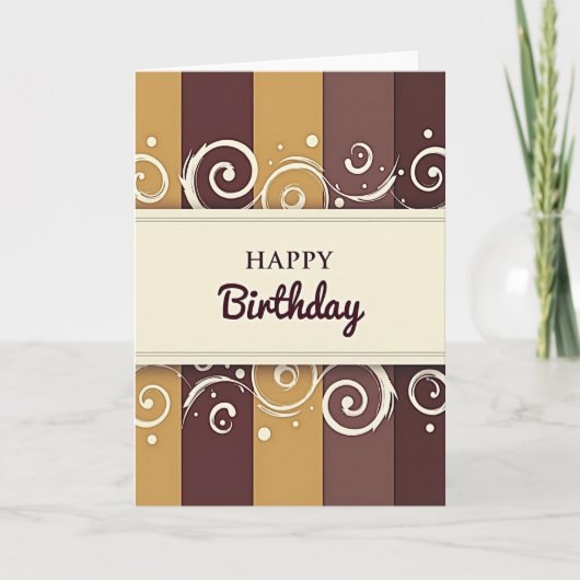 Carte d'anniversaire crème encadrée (Devant)