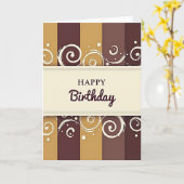 Carte d'anniversaire crème encadrée (Fleur jaune)