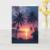 Carte d'anniversaire Crépuscule (Fleur jaune)