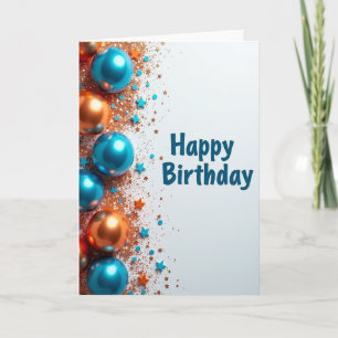 Carte d'anniversaire cuivre sarcelle