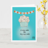 Carte d'anniversaire Cupcake (Fleur jaune)