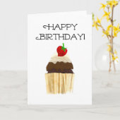 Carte d'anniversaire Cupcake (Fleur jaune)