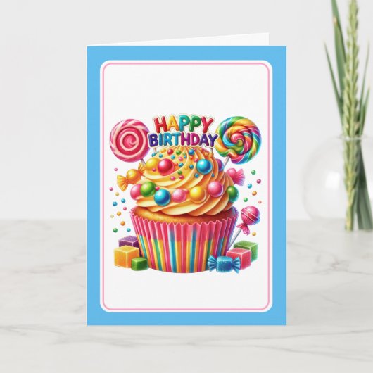 Carte d'anniversaire Cupcake (Devant)