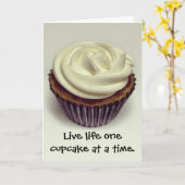 Carte d'anniversaire Cupcake (Fleur jaune)