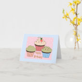 Carte d'anniversaire Cupcake (Fleur jaune)