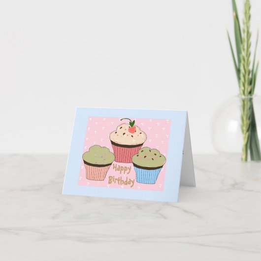 Carte d'anniversaire Cupcake (Devant)