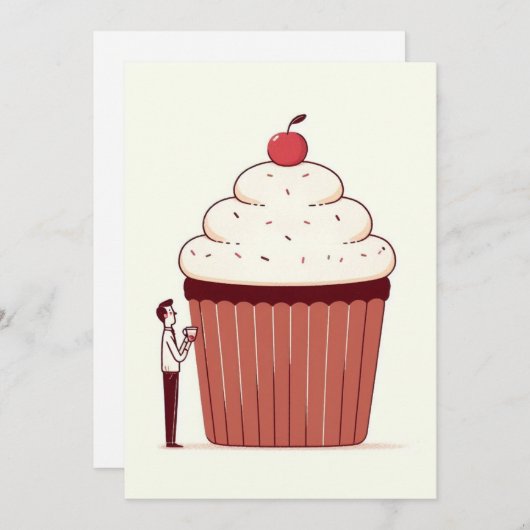 Carte d'anniversaire Cupcake (Devant / Derrière)